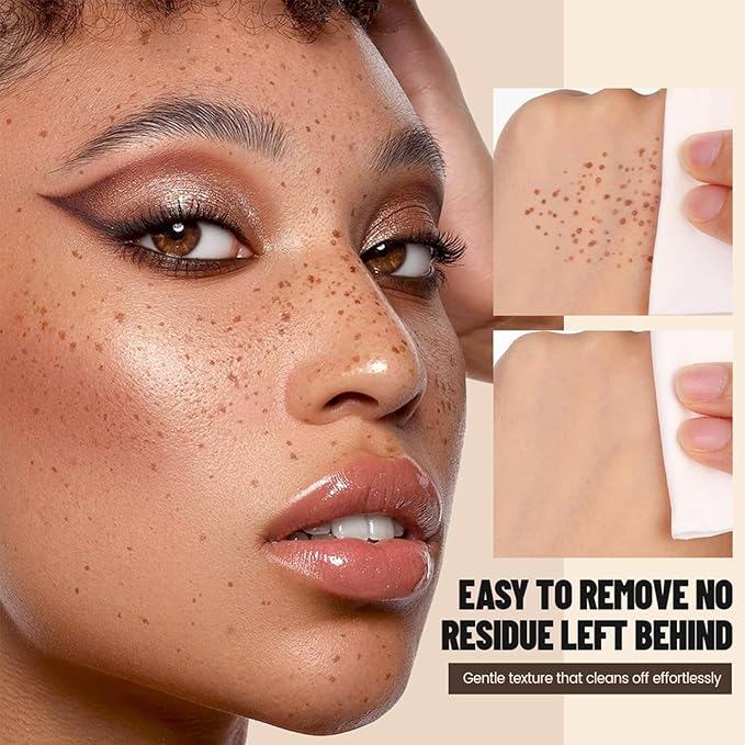 Freckle Stamp Pen, Fake Freckles Stain Marker,5-Dot Faux Liquid Freckle Stamp Cushion for Natural and Lifelike Sunkissed Makeup,Quick Dry Long-Lasting Face Freckle Pencil Tool,02#Wasabi Soda-VivaGrace Women