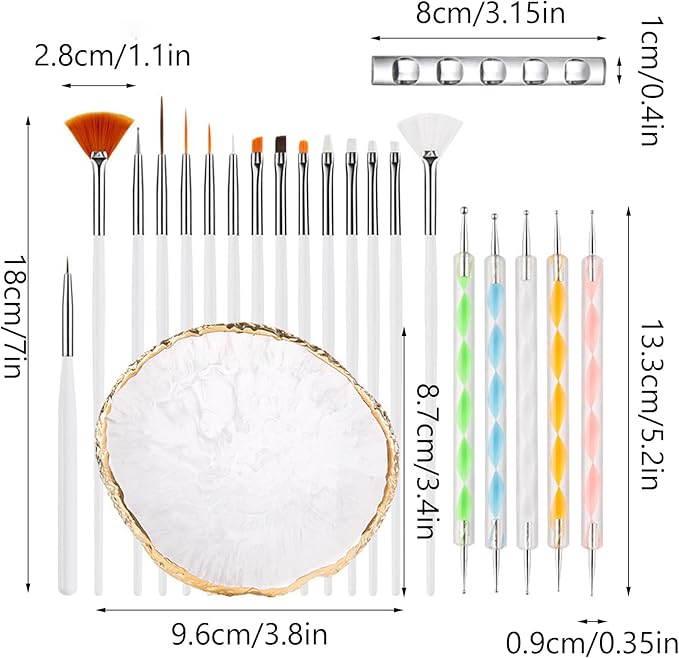 22 Pack Resin Art Palette, Makeup Mixing Palette, Gold Edge Nail Art Tool Gel Design Nail Art Makeup Mixing Tray DIY-VivaGrace Women