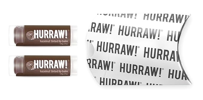 Hurraw! Hazelnut Tinted Lip Balm, 2 Pack: (Sheer Brown Tint) Organic, Certified Vegan, Cruelty and Gluten Free. Non-GMO, 100% Natural Ingredients. Bee, Shea, Soy and Palm Free. Made in USA-VivaGrace Women