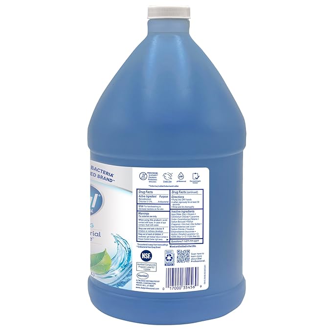 Dial Professional Spring Water Antibacterial Defense Foaming Hand Wash, 1 Gallon Refill Bottle, 128 Fl Oz