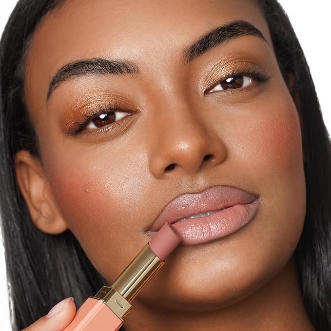 Oulac Nude Lipsticks for Women, Pink Matte Lip Stick, Full Coverage Lip Color, Satin Matte Finish, Cream Texture, Hydrating, Infused with Hyaluronic Acid, Vegan & Clean Beauty 4g SG03 Be Seductive-VivaGrace Women