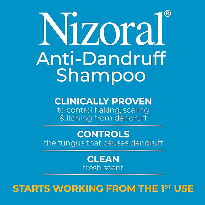Nizoral Anti-Dandruff Shampoo with 1% Ketoconazole, Fresh Scent, 14 Fl Oz-VivaGrace Women