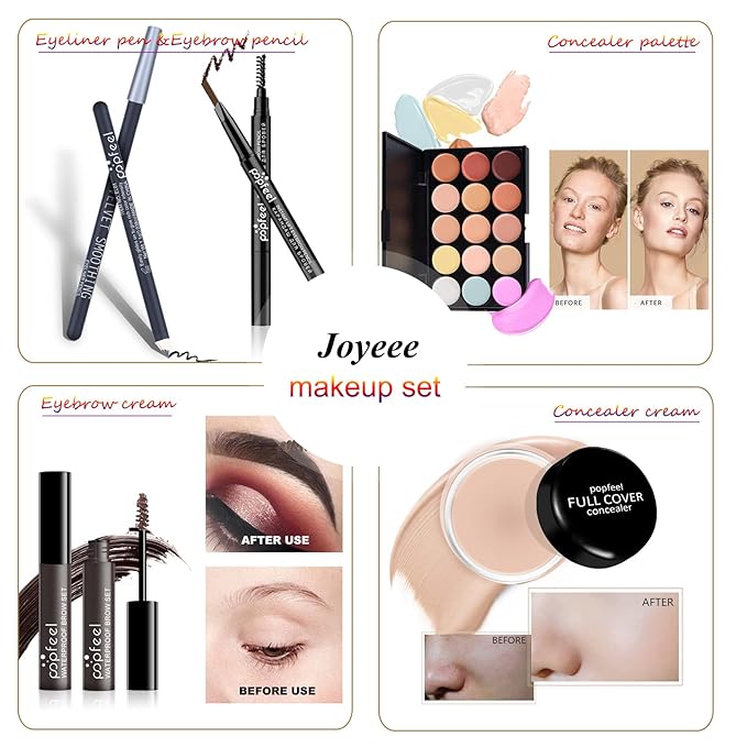 Professional Makeup Kit for Women Full Kit, Makeup Set Cosmetic Make Up Kit with Makeup Bag Include Eyeshadow Palette Makeup Brushes Set Lipstick Lip Gloss Foundation Concealer-VivaGrace Women