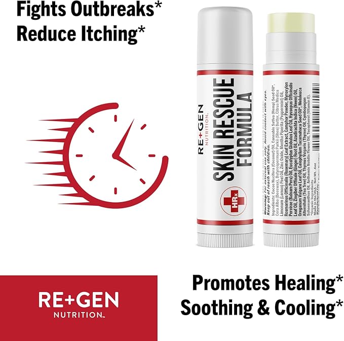 Skin Rescue Formula (Herp Stop Discreet) Defense and Support for Clear Skin 100% Natural! Peppermint Oil, Shea Butter, Zinc, Tea Tree, Coconut Oil .5 oz-VivaGrace Women