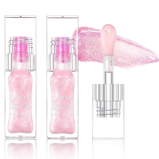 2Pcs Magic Color Changing Moisturizing Lip Glow Oil Plumping Glimmer Glow Lipstick, Hydrating Lip Gloss Lip Balm Transparent Lip Care, Long Lasting Moisturizing Non-sticky Fresh Texture Lip Oil-VivaGrace Women