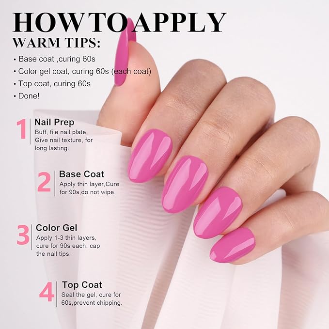 Imtiti Deep Pink Purple Gel Nail Polish for Manicure Salon & DIY Nail Art at Home - Spring Summer 1pcs