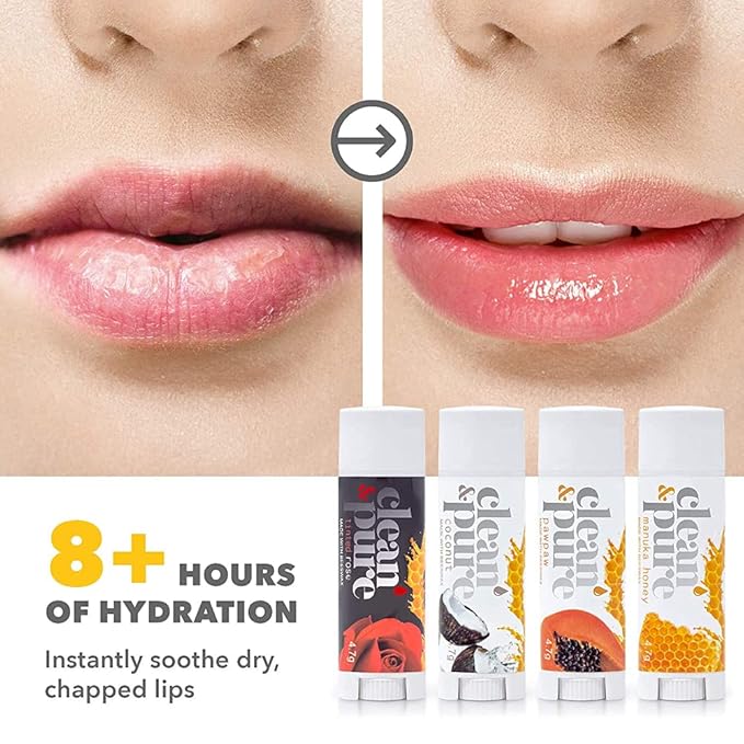 Lip Balm 2-Pack (Manuka Honey & Cocoa Butter) | Lip Care Set With 100% All Natural Beeswax | Vitamin E Oil-VivaGrace Women