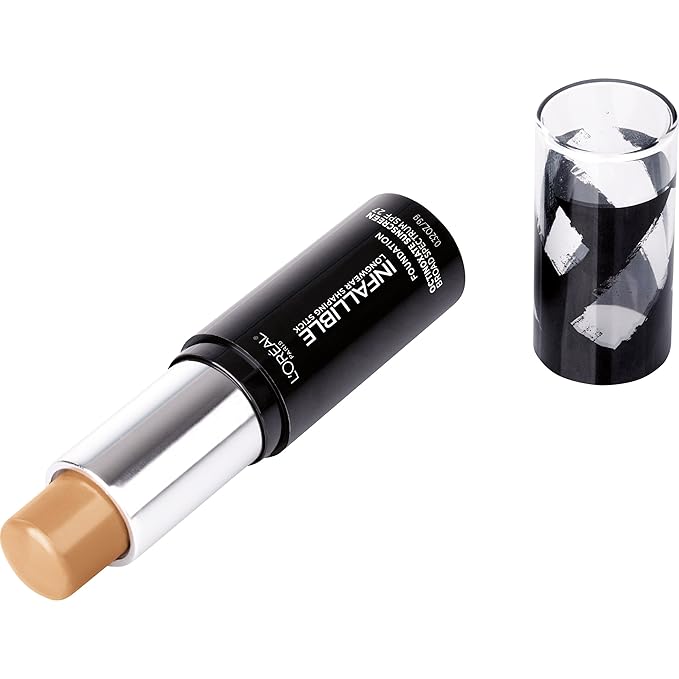 L'Oreal Paris Makeup Infallible Longwear Shaping Stick Foundation, 407 Natural Beige, 1 Tube, 0.32 Ounce-VivaGrace Women