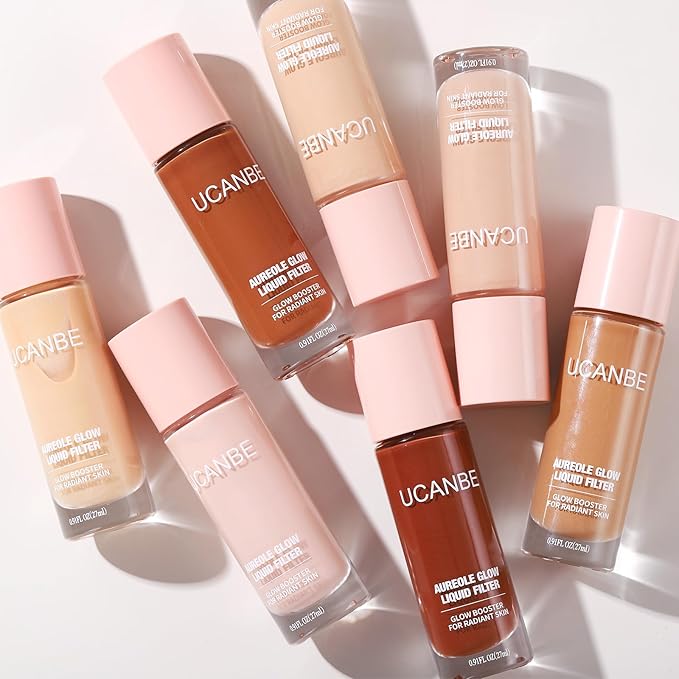 UCANBE Halo Glow Liquid Filter, Face Complexion Booster For Radiant Skin All Day Longwear, Soft-Focus Look Sodium Hyaluronate Vegan & Cruelty-Free - 0.91OZ Light Tan-VivaGrace Women