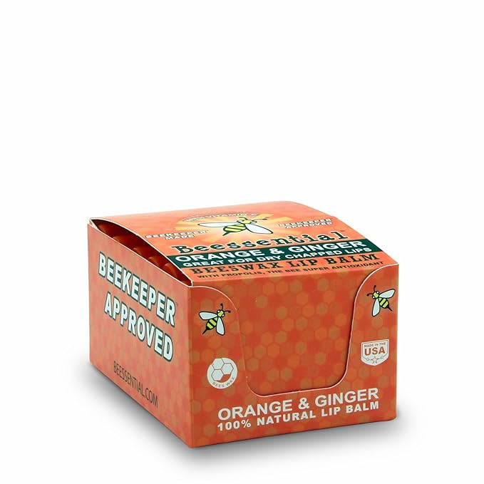 Beessential Natural Bulk Lip Balm, Orange Ginger, 18 Pack | For Men, Women, and Children. Great for Gifts, Showers, & More-VivaGrace Women