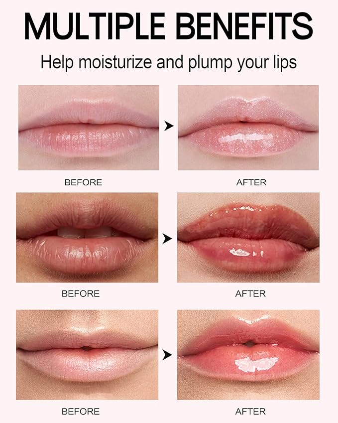 Lip Plumping Booster, Spicy Lip Lipstick, Lifter Gloss, Hydrating, Volumizes & High-Shine Lip Plumping Lip Glass Mirror Lip Glaze Lip Makeup, Plump & Pout Lip Plumper for Women Girls (#02)-VivaGrace Women