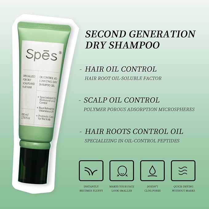 Dry Shampoo Second Generation Oil Control Volumizing Gel, No Need To Wash. Plant Ingredients, 24-Hour Oil Control, Improves Itchy Scalp, 4d Hyaluronic(80ml, Cedar Scent)-VivaGrace Women