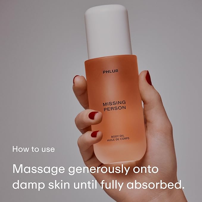 PHLUR Missing Person Body Oil For Women & Men - Lightweight & Nourishing - With Ceramide-Rich Oils & Skin-Mimicking Lipids - Bergamont, Musk, Orange & Sandalwood Floral Scented Body Oil (4 Fl Oz)-VivaGrace Women