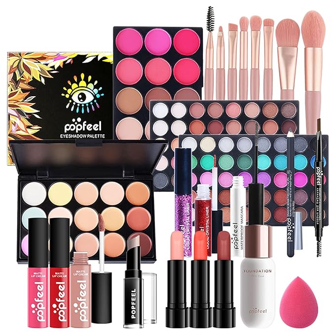 Professional Makeup Kit for Women Full Kit, Makeup Set Cosmetic Make Up Kit with Makeup Bag Include Eyeshadow Palette Makeup Brushes Set Lipstick Lip Gloss Foundation Concealer-VivaGrace Women