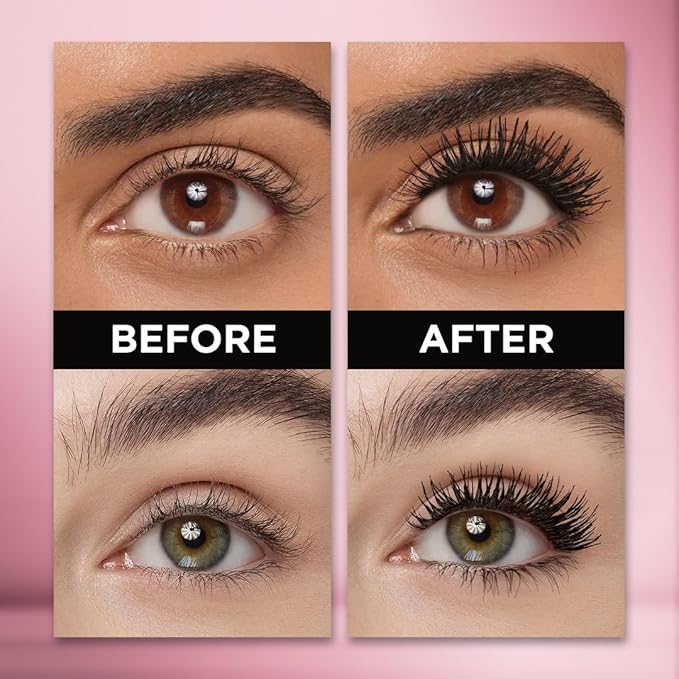 L'Oreal Paris Makeup Voluminous Lash Paradise Mascara, Voluptuous Volume, Intense Length, Feathery Soft Full Lashes, No Flaking, No Smudging, No Clumping, Black Brown, 2 Count, Packaging May Vary