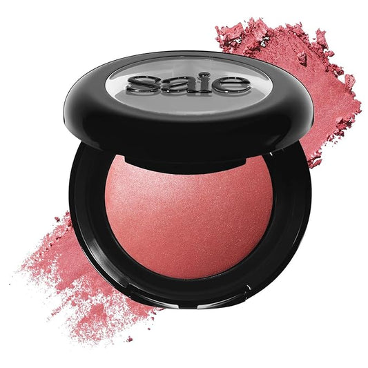 Saie SuperSuede Baked Blush - Talc-Free Powder Blush for All Day Wear - Enriched with Plant-Derived Squalane + Glycerin to Help Moisturize Dry Skin - Mia (0.1 Ounce)-VivaGrace Women