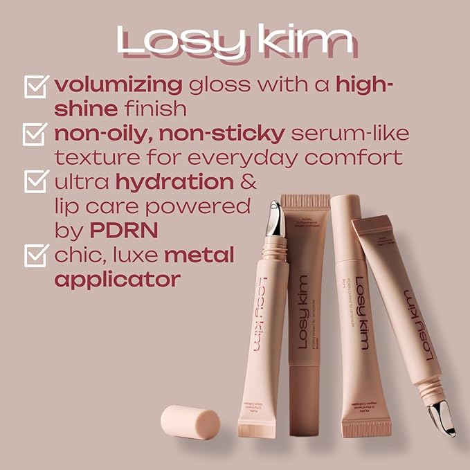 PDRN Tinted Lip Serum – High Gloss Ultra Hydrating Natural Glow, Non-Sticky Volumizing Color Glaze with Long-Lasting Shine, Nourishing Moisturizing Repair for Chapped Lips (0.34 oz)-VivaGrace Women