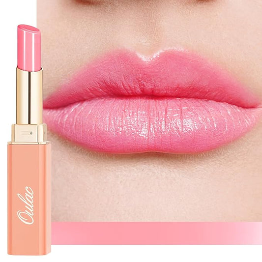 Oulac Shine Pink Lipstick for Women, 2 in 1 Glossy Light Pink Tinted Lip Balm, Hydrating Lipstick for Dry Lips, Moisture Shine Juicy Finish Vegan 2.2g/0.07oz (26)-VivaGrace Women