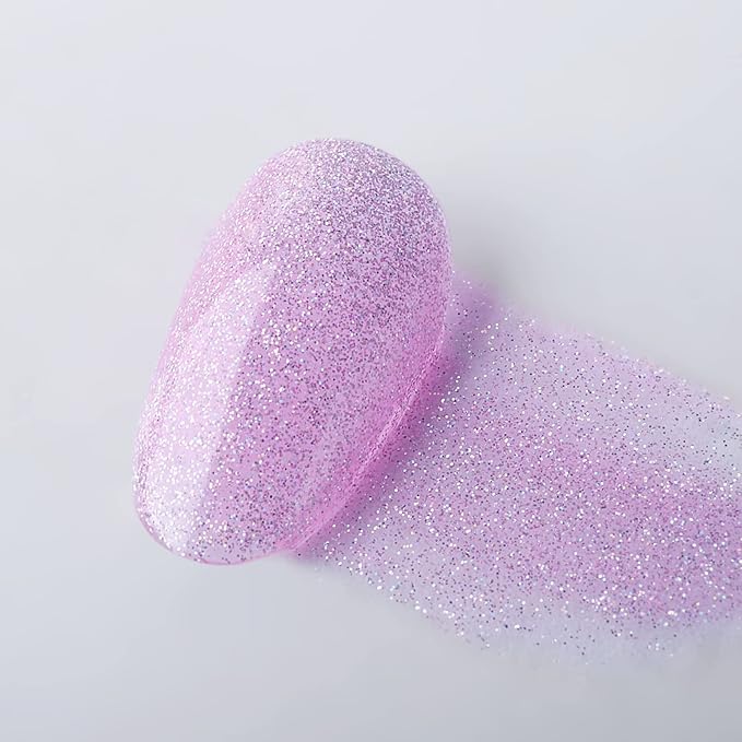 Imtiti Iridescent Glitter Translucent Orchid Pink Gel Polish, UV LED Soak Off Clear Sparkle Pink Gel Nail Polish, Shimmer Glitter Pink Gel Polish 1Pcs