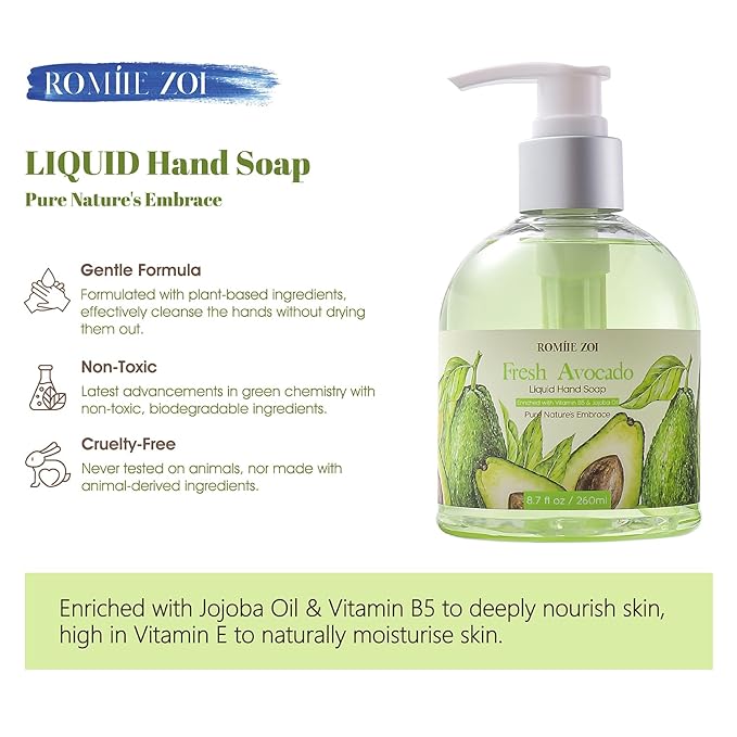 Liquid Hand Soap with Gift Box - Avocado - 260ml/ 8.7 fl.oz (Pack of 3)