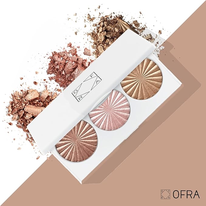 Ofra Cosmetics Rodeo Drive Highlighter - Champagne Highlighter Makeup Palette for Cheeks, Nose, Eyes - Liquid to Baked Powder, Highly-Pigmented, Vegan Formula - Buttery Smooth, Long-Lasting - 10g-VivaGrace Women