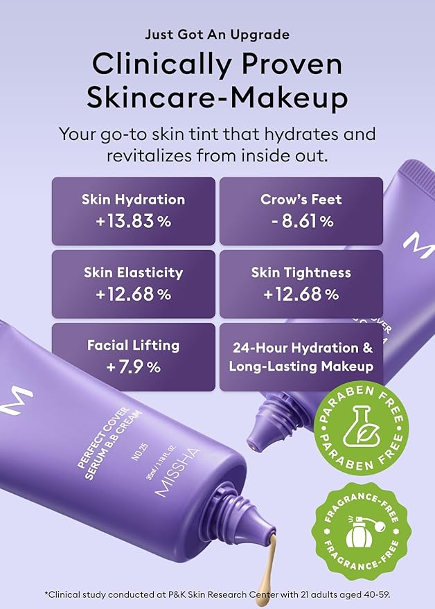 MISSHA M PERFECT COVER SERUM BB CREAM No.23 Natural Beige-Light/Medium with Cool/Neutral Undertone, BB Cream by Cardi B Pick, Skin Tint, Tinted Moisturizer, Skin Care Foundation Makeup, 1.18 Fl oz-VivaGrace Women