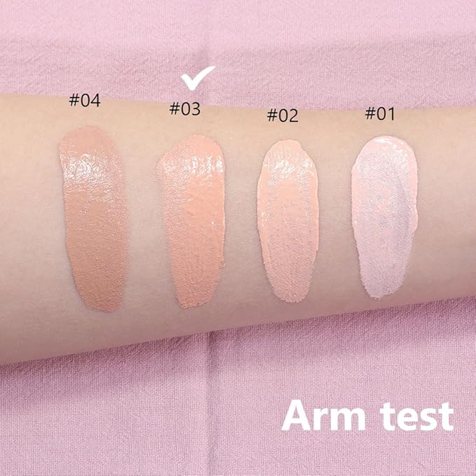 2 Pack Liquid Foundation Cream with Foundation Brush for Face Makeup,Durable Full Coverage Matte Concealer Make Up,Oil Control & Waterproof Base Primer -1 Fl.Oz (#03)-VivaGrace Women