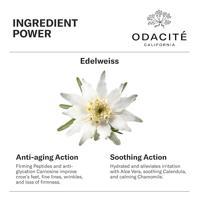 ODACITE Edelweiss Extreme Intense Repair Eye Cream - Anti-Aging Treatment with Carnosine Peptides for Youthful Eyes - Vegan Skincare - Sensitive Skin Friendly - For All Skin Types - 0.51 oz-VivaGrace Women