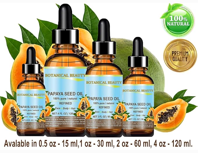 PAPAYA SEED OIL. 100% Pure / Natural / Undiluted /Refined Cold Pressed Carrier Oil. 0.5 Fl.oz.- 15 ml. For Skin, Hair And Lip Care.-VivaGrace Women