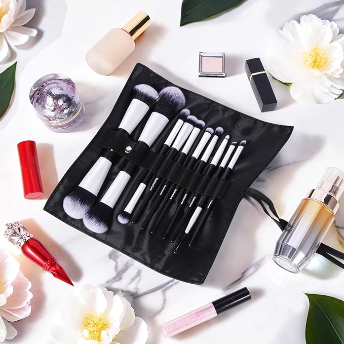 Makeup Brush Set 10pc, Dual-Ended Makeup Brushes For Bronzer, Contour, Eyeshadow, Blush, Concealer, Foundation-VivaGrace Women