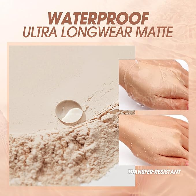 Oil Control Face Pressed Powder,Matte Smooth Flawless Setting Powder Makeup,Waterproof Long Lasting Finishing Powder,Cruelty Free Lightweight Face Cosmetics,0.35Oz(WHITE)-VivaGrace Women