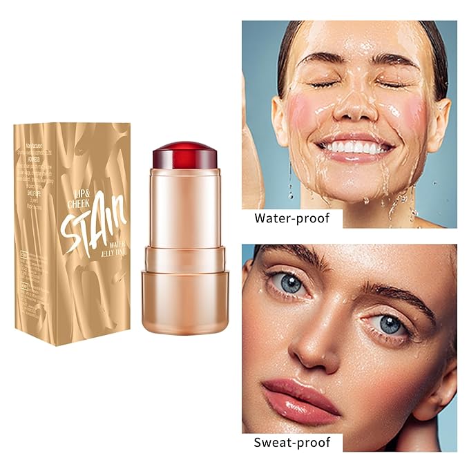 2pcs Jelly Blush Stick, Multi-purpose Lip and Cheek Colour Stick, Jelly Texture Waterproof, Moisturising and Long-lasting, Non-sticky, Create Watercolour Makeup Effect for Women and Girls 2#-VivaGrace Women