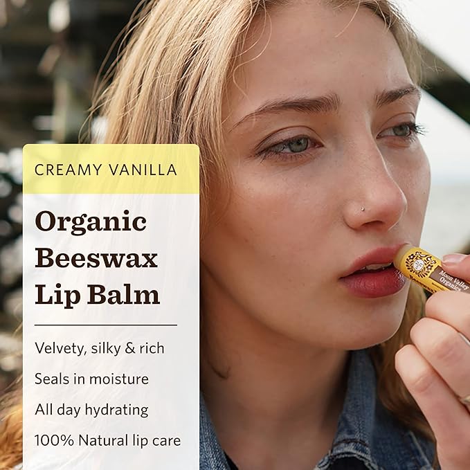 Moon Valley Organics Beeswax Lip Balm for Moisturizing Lips and Cuticles (VELVETY VANILLA, 4-Pack)-VivaGrace Women