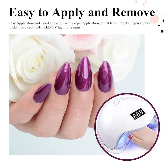 Imtiti Purple Gel Nail Polish, 1 Pcs 15ml Bronze Purple Color Soak Off LED Long-Lasting Nail Gel Polish Nail Art Starter Manicure Salon DIY at Home, 0.5 Fluid Ounces