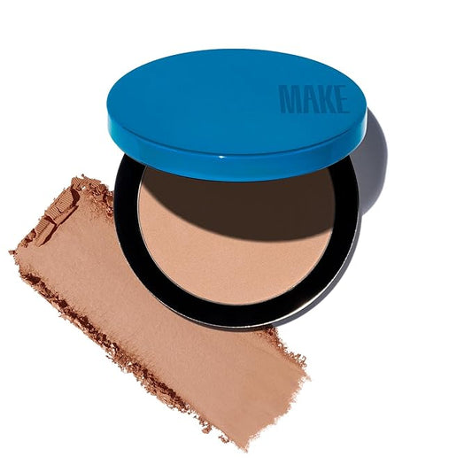 MAKE Beauty Skin Mimetic Microsuede Bronzer Powder - Matte Bronzing Powder Contour, Buildable Formula, Non Comedogenic, Long Lasting Color. Shade - Full Moon, for Fair Skin-VivaGrace Women
