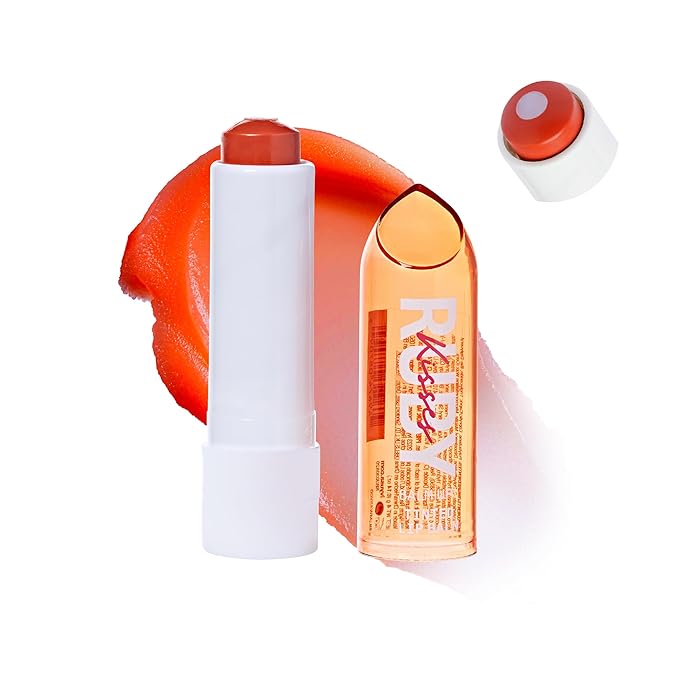 Ruby Kisses Balm Up Tinted Lip Balm, Non-Greasy Hydrating Formula, Nourishing Coconut Core & Vitamin E Infused, Lip Care with Natural Shine, Lightweight Sheer Color (Tangerine)-VivaGrace Women