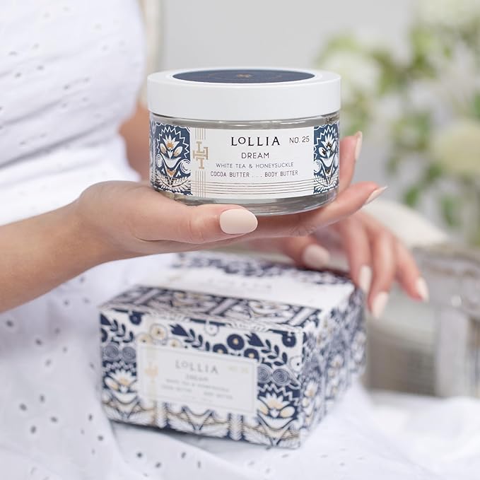 LOLLIA Dream Body Butter, 5.5 oz. - White Tea & Honeysuckle Fragrance - Shea Butter & Cocoa Butter, Body Lotion for Women, Hydrating & Smooth Body Moisturizer-VivaGrace Women