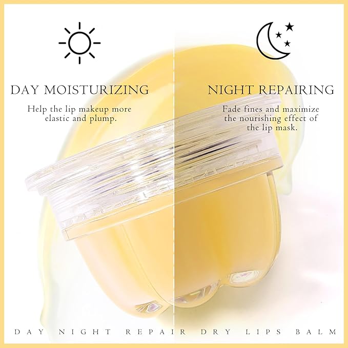 2Pc Jelly Lip Mask Overnight,Fruity Lemon Lip Sleeping Mask Day Night Repair Kawaii Lip Balm Hydrate Plump Dry Lip Scrubs Exfoliator,Lip Care Lip Moisturizer with Collagen-Lemon-VivaGrace Women