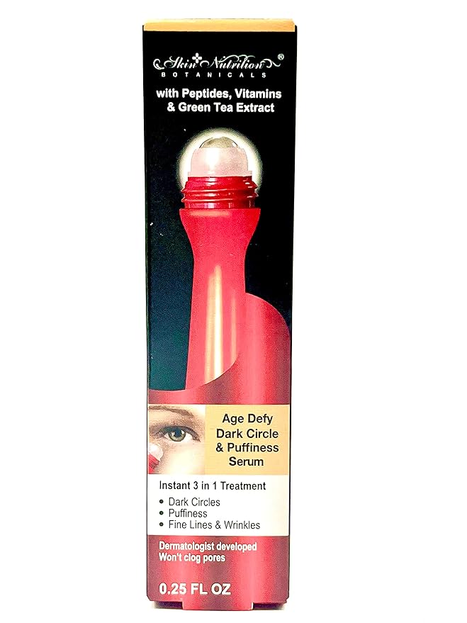 Eye Serum Roller Ball Massage, with Peptides, Vitamins, and Green Tea Extract-VivaGrace Women