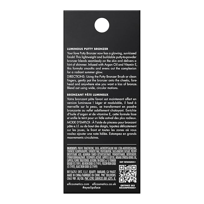 e.l.f. Luminous Putty Bronzer, Lightweight Putty-to-Powder Bronzer For A Radiant, Glowing Finish, Highly Pigmented, Vegan & Cruelty-Free, Summer Fridays-VivaGrace Women
