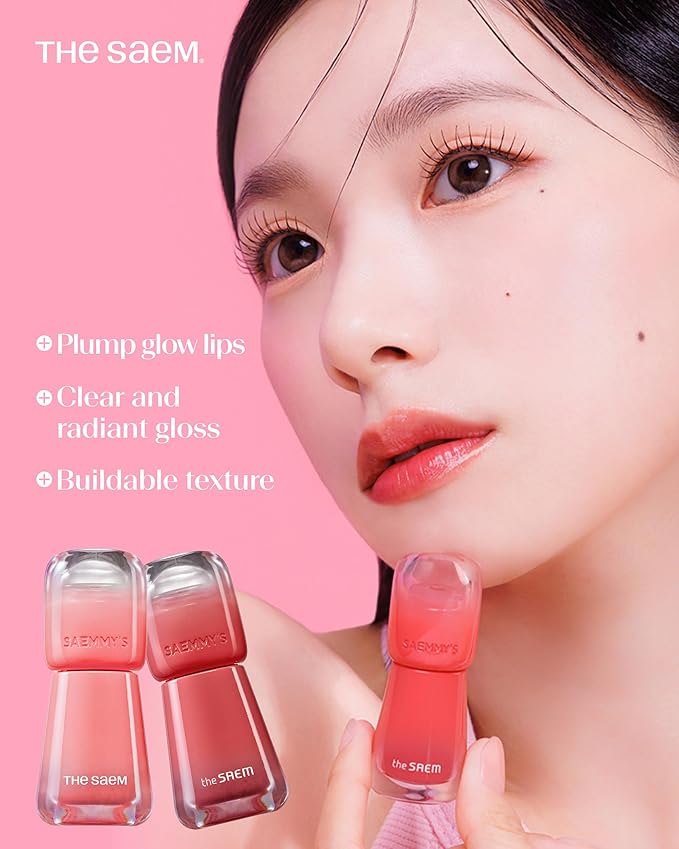 THESAEM Saemmy's Ade Shot Tint - Korean Lip Titnt, Water Gel Lip Stain with Plump Glowy Moisturizing Finish, Buildable Radiant Gloss, Long-Lasting Comfort, 0.1 fl.oz. (04 Violet Gin)-VivaGrace Women