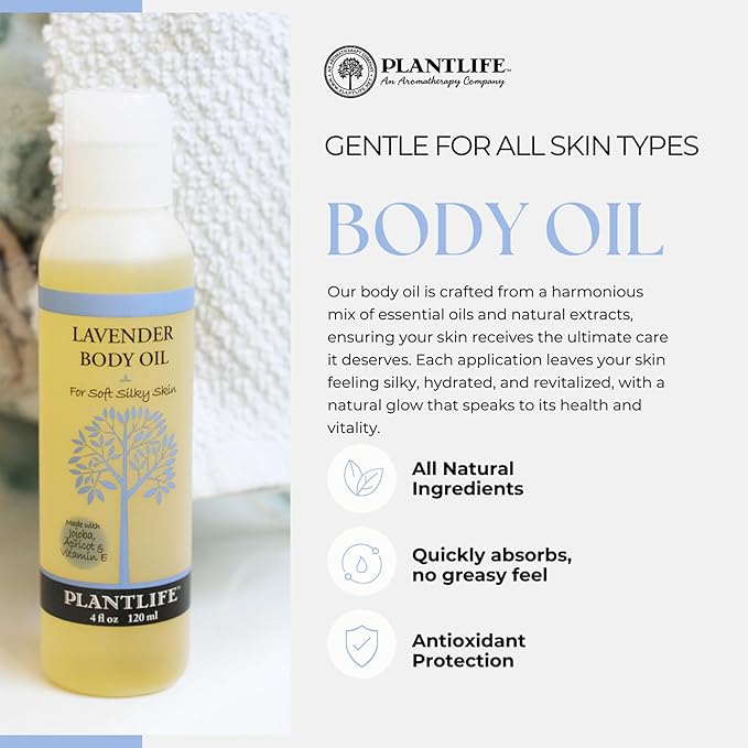 Plantlife Vanilla Orange Body Oil - Formulated for Soft and Silky Skin Using Rich Plant Oils That Absorb and Leave a Light Aroma on the Skin - Made in California 4 oz-VivaGrace Women