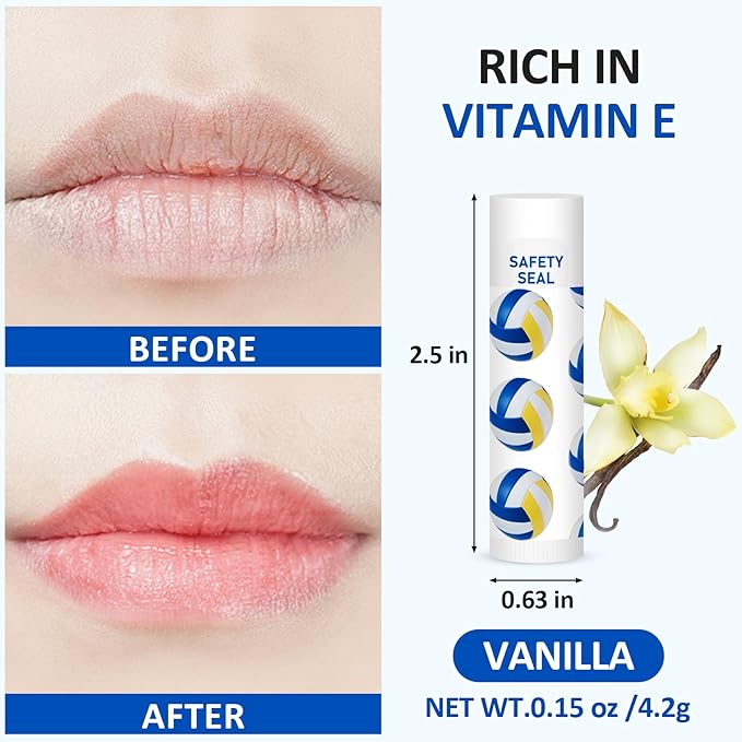 DMSKY 60 Pcs Volleyball Lip Balm Bulk, Volleyball Party Favors for Team Volleyball Gifts for Players Teen Girls Boys Sports Party Supplies-VivaGrace Women