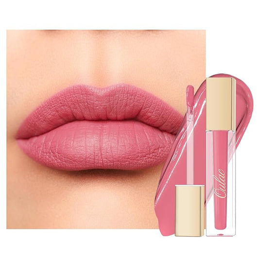 Oulac Matte Pink Lipstick for Women, Long Lasting Liquid Lip Stick High Impact Lip Gloss Full Coverage Lip Makeup with Vitamin E Waterproof Formula,Vegan M33-VivaGrace Women