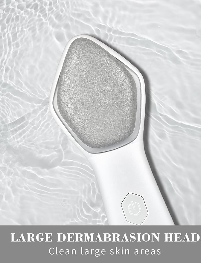 NEWDERMO Microdermabrasion Machine Pro, Large Diamond Electric Microdermabrasion Wand Tool With 3 Levels Frequency for Face Body Exfoliate Skin Care(White)-VivaGrace Women