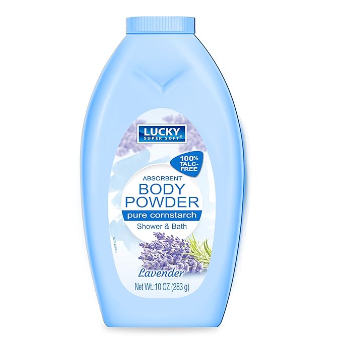 Lucky Super Soft Cornstarch Body Powder, Lavender, 10 Ounce-VivaGrace Women