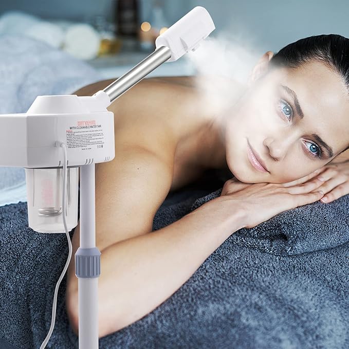 Winado Professional Facial Steamer with Touch Screen, Esthetician Steamer Humidifier Face Spa Mist Steam for Home Beauty Salon, Personal Skin Care Deep Cleaning, White-VivaGrace Women