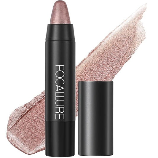 FOCALLURE Ultra Chic Metallic Lipstick,Rich Vitamin E Lip Crayon,Lightweight Shinning Color without Drying or Fading,Long Lasting Lips Makeup,#27 Champagne-VivaGrace Women