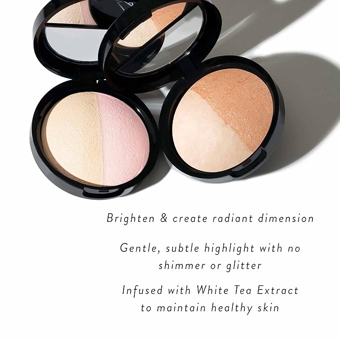 LAURA GELLER NEW YORK Baked Original Low Glow Illuminating Highlighter Duo, French Vanilla/Portofino-VivaGrace Women