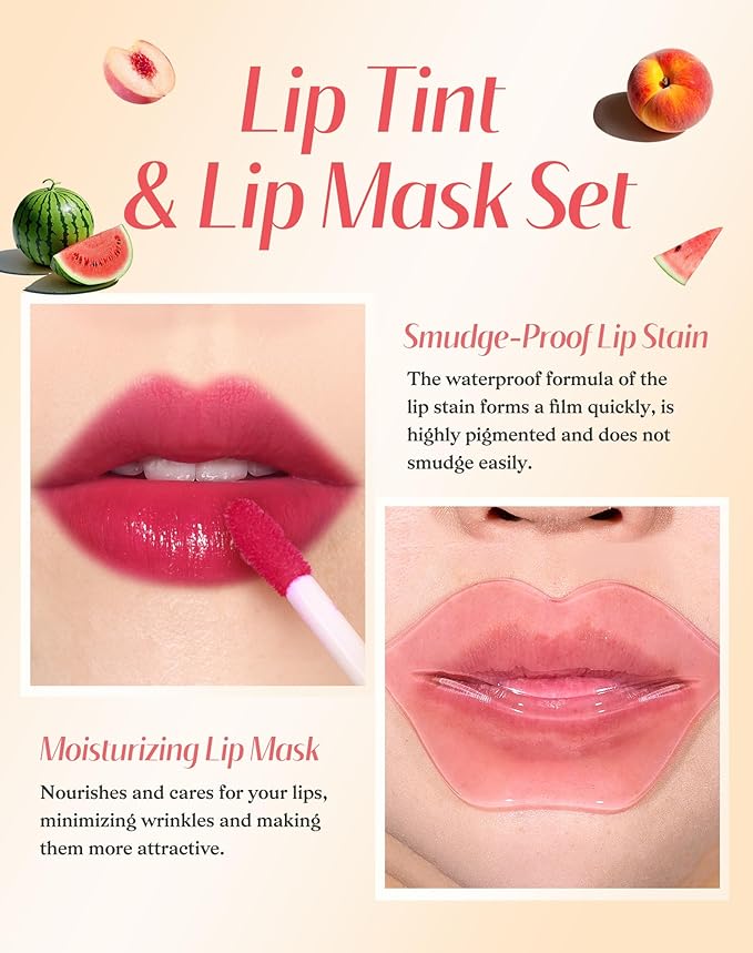 Lip Tint Stain Set, Lip Stain Long Lasting Lightweight Waterproof, Transfer-Proof, Non-sticky, Lip Makeup Matte Finish-VivaGrace Women